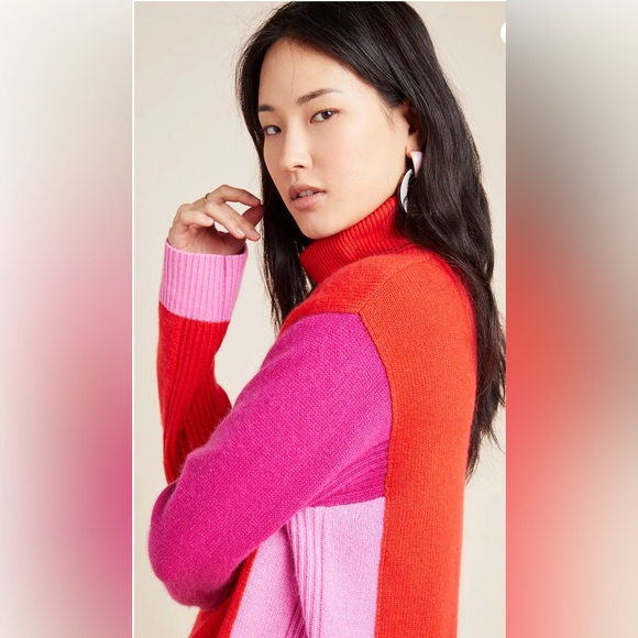 Diane Von Furstenberg Sweaters - Diane von Furstenberg ColorBlock Cashmere Wool Turtleneck Sweater Anthropologie